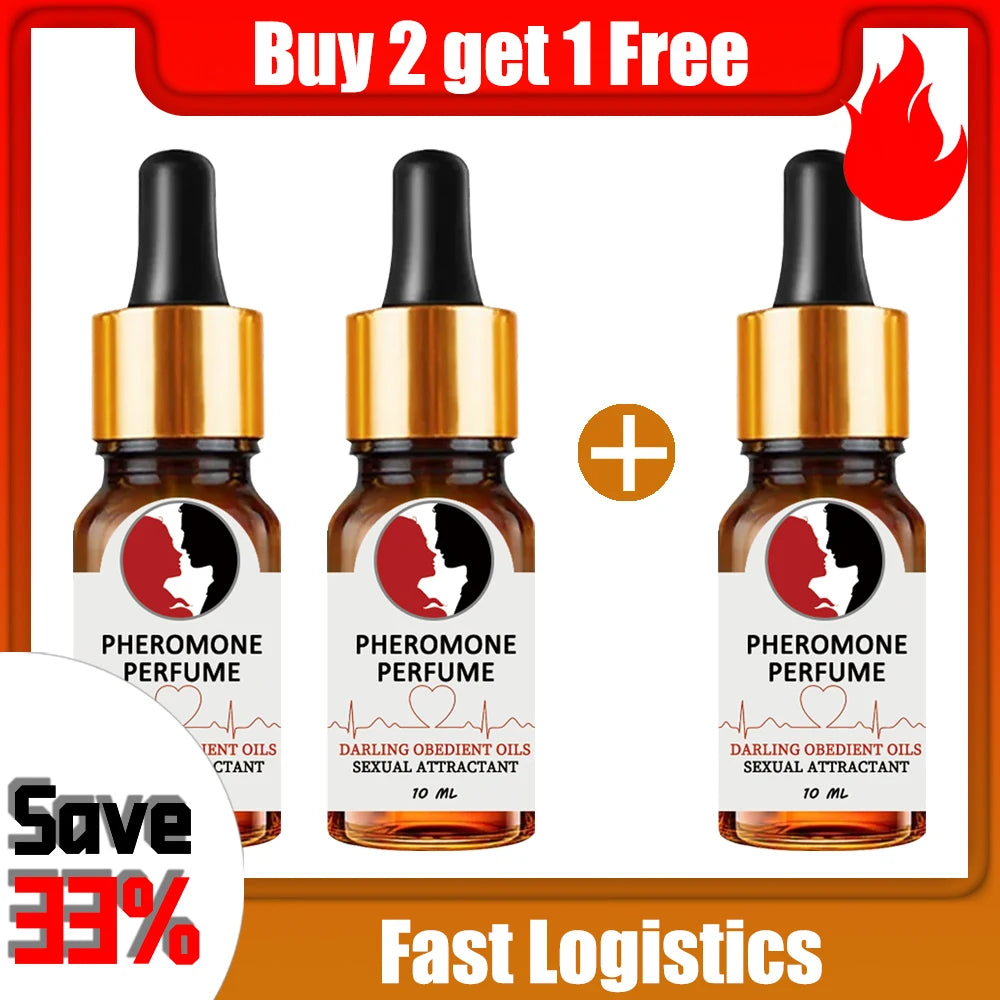 Strong Pheromone Perfume for men and women, 10ml amber dropper bottle, long-lasting sexual attractant cologne oil.