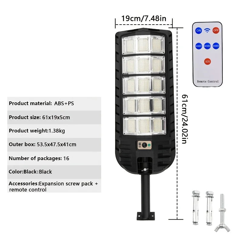 New High-brightness Solar Light With Motion Sensor, Auto On And 3 Lighting Modes. IP65 Waterproof, 10+ Hours Runtime, Ideal For Garage, Parking Lot And Emergency Lighting. Great Birthday Gift For Family And Friends.