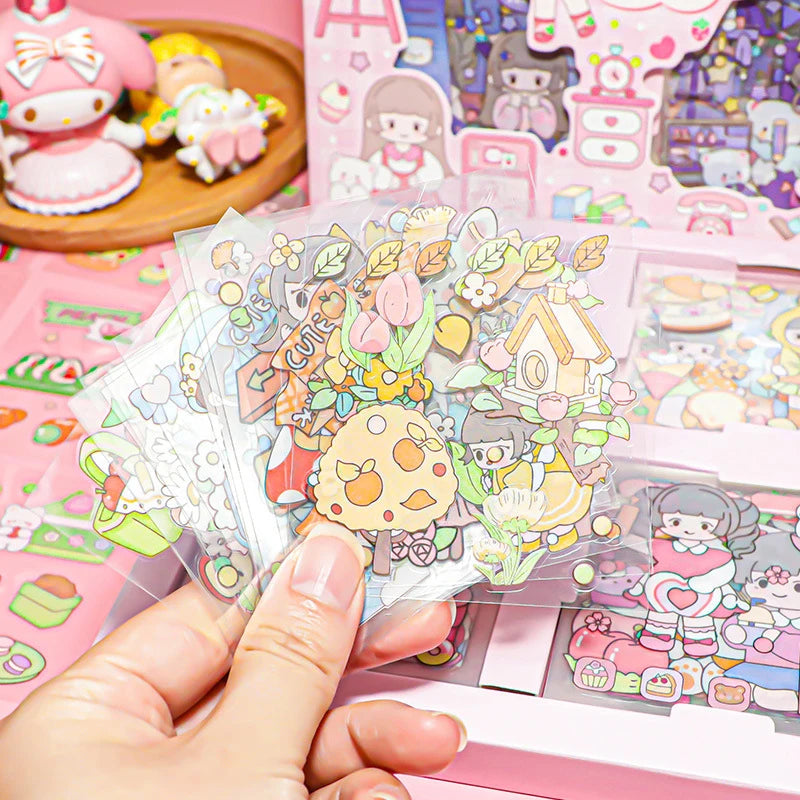 20pcs cute cartoon kawaii stickers for DIY scrapbooking, handbook decoration, and stationery projects.