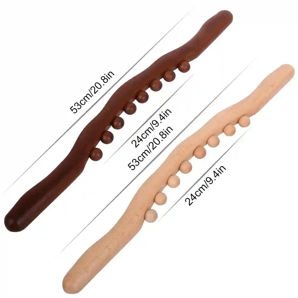 Wooden Gua Sha Massage Roller - Beech Wood Back Muscle Relief Tool Massage Roller Tidesmit