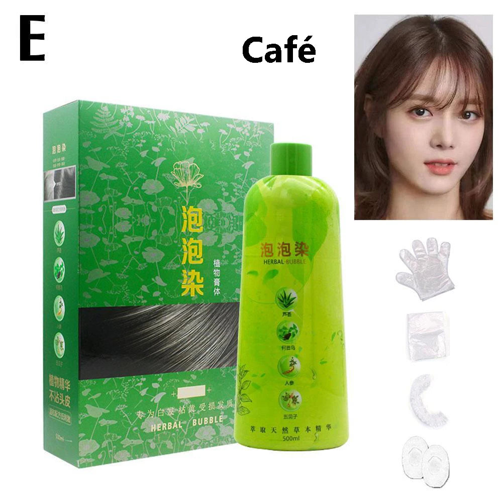 Brimless Shampoo 3 In 1 Black Hair Dye Coloring Shampoo Nourishes Long Lasting For Men Women Bubble Gray Hair Dye Shampoo 500ml