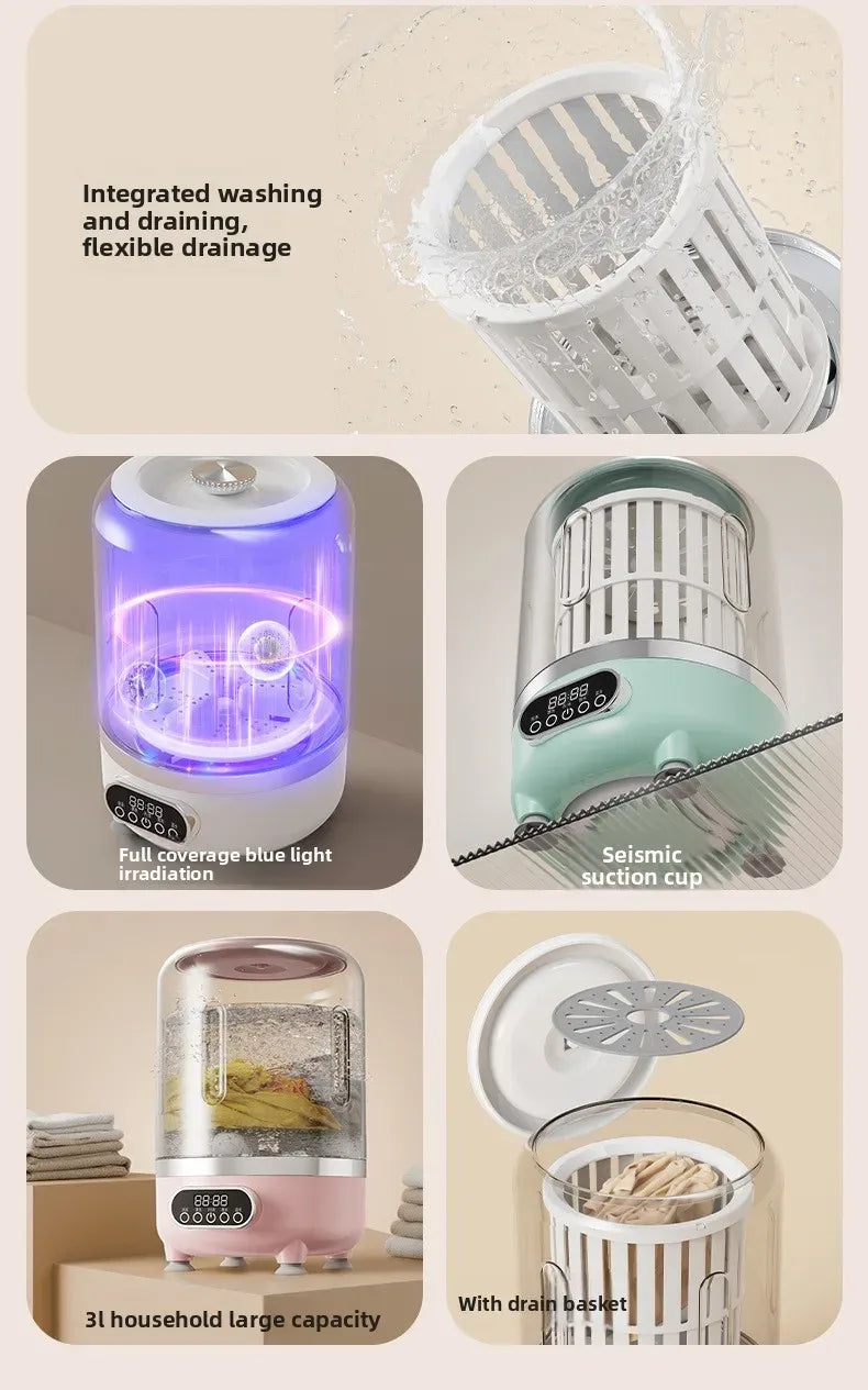 HUIBAOGE Mini Portable Washing Machine USB 20V