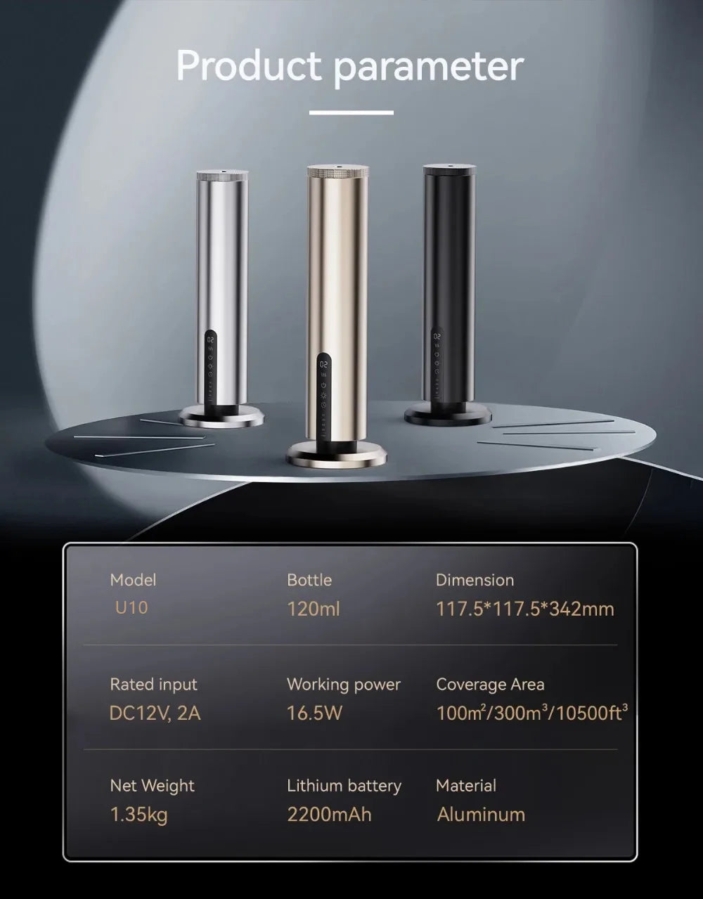 Professional Aroma Diffuser Electric Smell for Home Room Fragrance Waterless Scent Diffuser Smart Bluetooth Smell Distributor