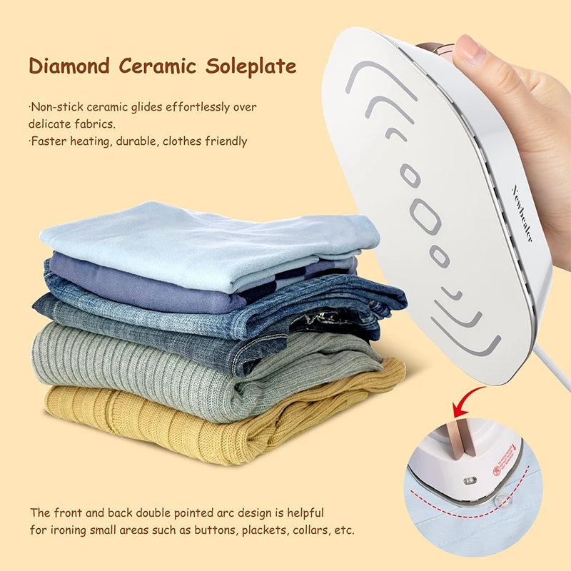 Tidesmit 300W mini dual-voltage electric iron and portable travel dryer for removing clothing wrinkles