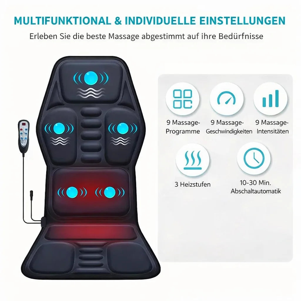 Massage Seat Cushion with Heat & Vibration - Electric Muscle Relief Massage Cushion Tidesmit