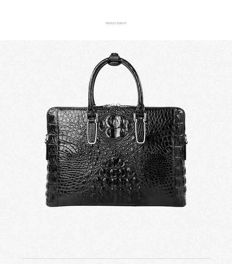 xipijiang new crocodile bag  business men  briefcase  men handbag  male  One-shoulder  Double zipper