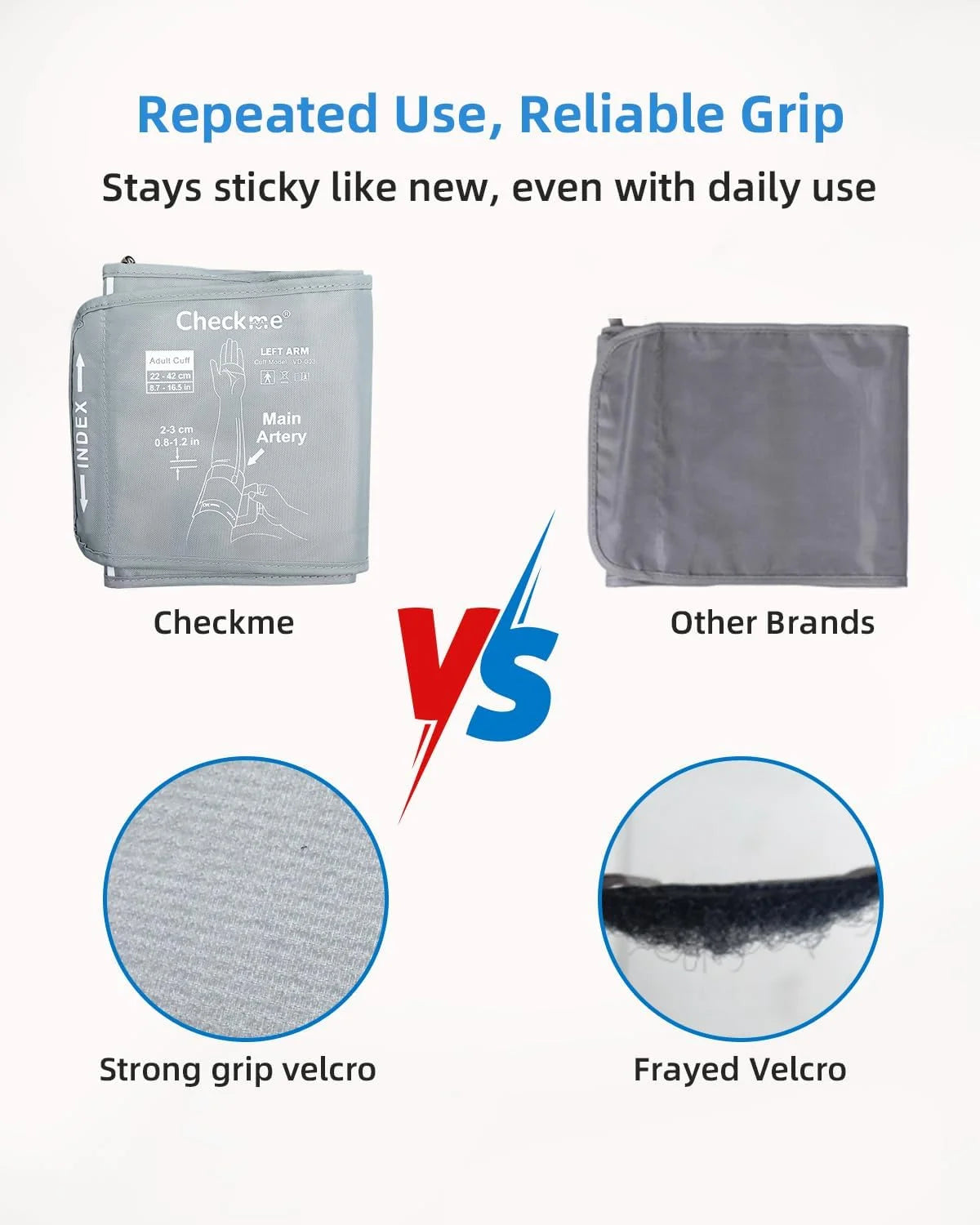 Checkme Large Blood Pressure Cuff for Adult Upper Arm Cuff Compatible with Most BP Monitors with 6 Connectors