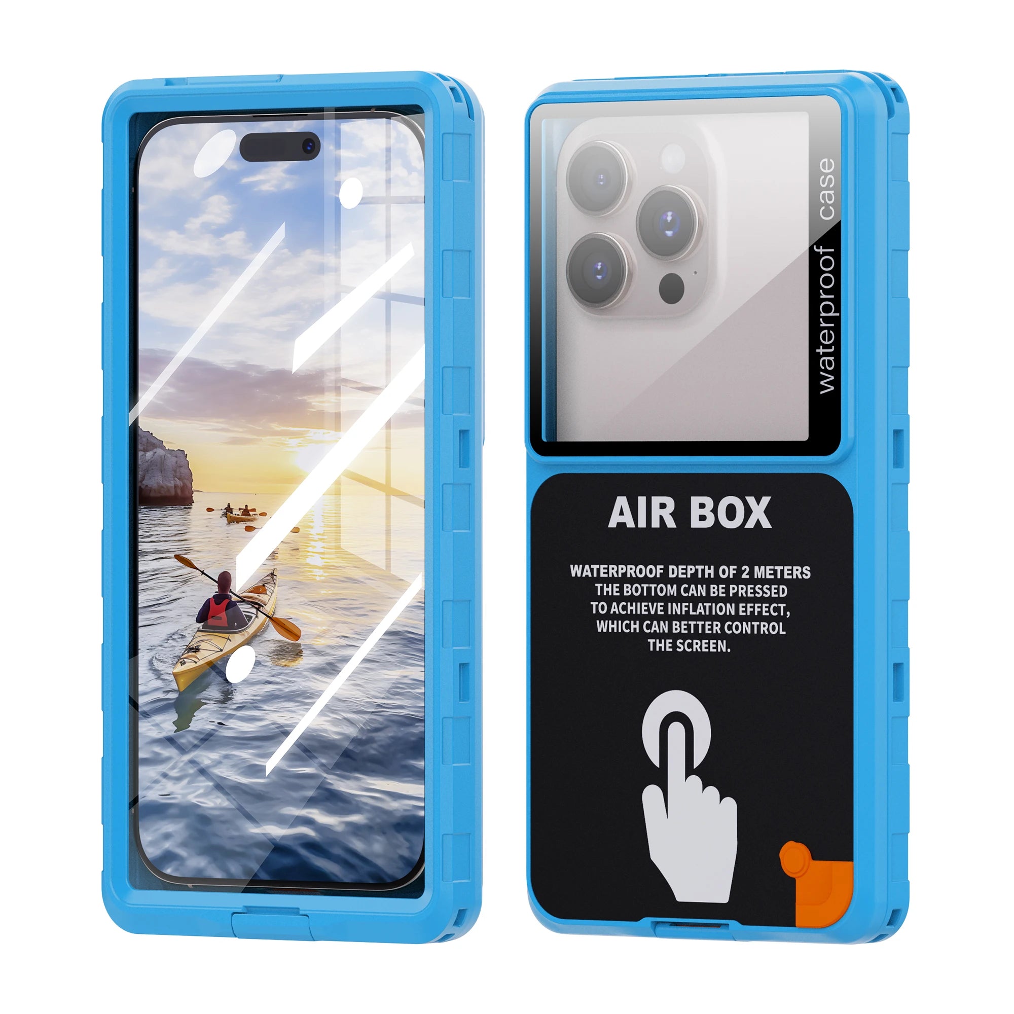 Waterproof Phone Case for 6.9 Inch Devices - IP68 Certified Shockproof Blue for phone series(6.9") Tidesmit