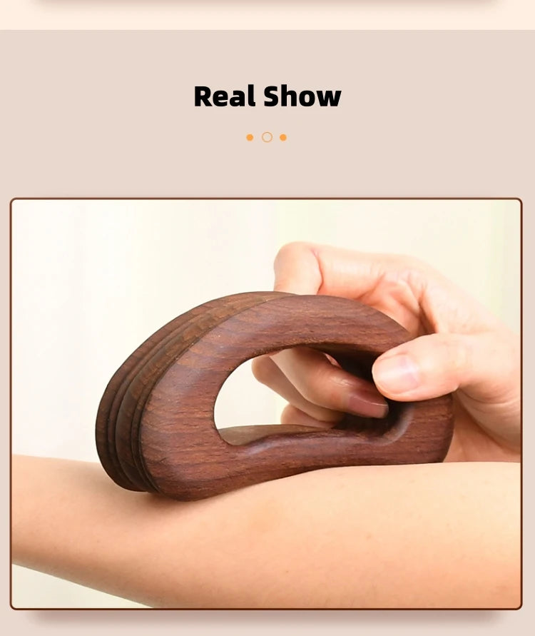 Gua Sha Wood Massage Tool for Lymphatic Drainage and Stress Relief Relaxation Treatment Tidesmit