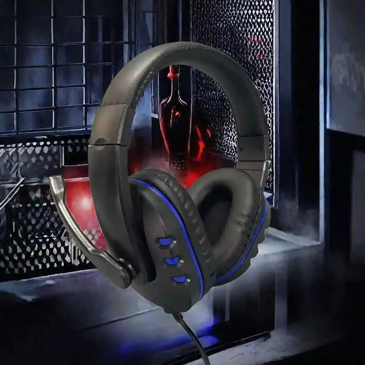 Tidesmit Wired Over-Ear Gaming Headphones with HD Sound for PC and Laptop Blue Tidesmit