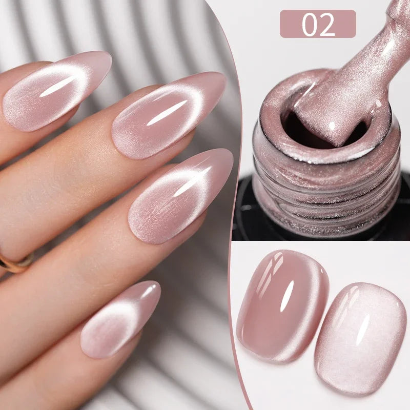Cat Eye Magnetic Gel Polish 7.5ml - Professional Long-Lasting Nail Art Permanent Makeup Machines Nude Shade Ceramic 2