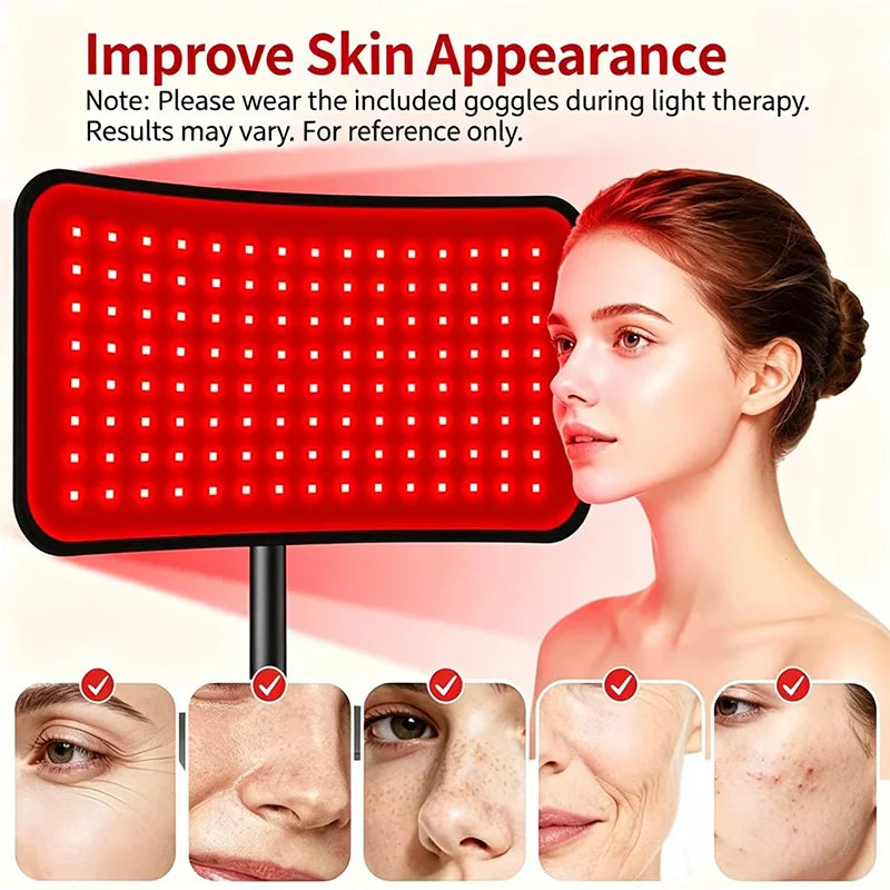 120LEDs Red Light Therapy for Body Face 660nm&850nm Infrared Light Therapy Panel Lamp with Base Near Infrared Red Lights Therapy