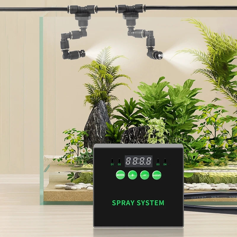 Water Plant Aquarium Rainforest Fish Tank Plant Timing Sprayer Reptile Humidification Intelligent Sprayer System Kit EU