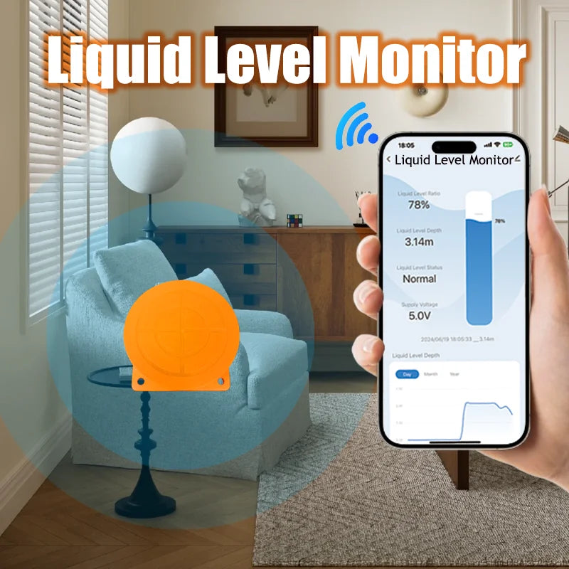 ME201W Smartlife Tuya App Ultrasound Check Water Usage Meter Wifi Remote Digital Water Controller Water Tank Sensor