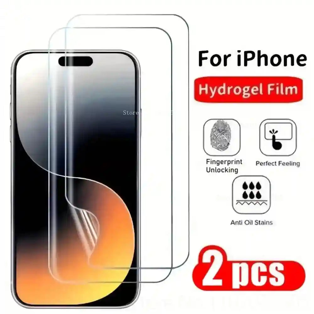iPhone Screen Protector Hydrogel Film - 2 Pack Case-Friendly AE 2pcs HD Hydrogel Film Tidesmit