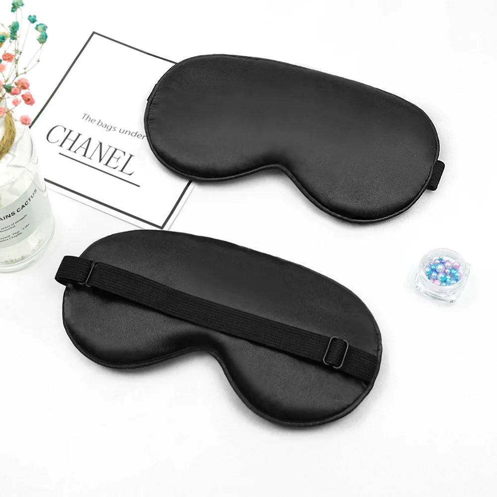 Eye Sleep Mask Eyepatch Striped Imitated Silk Eye Cover Travel Relaxing Sleeping Aid Blindfold Cartoon Sleeping Mask Eyepatch