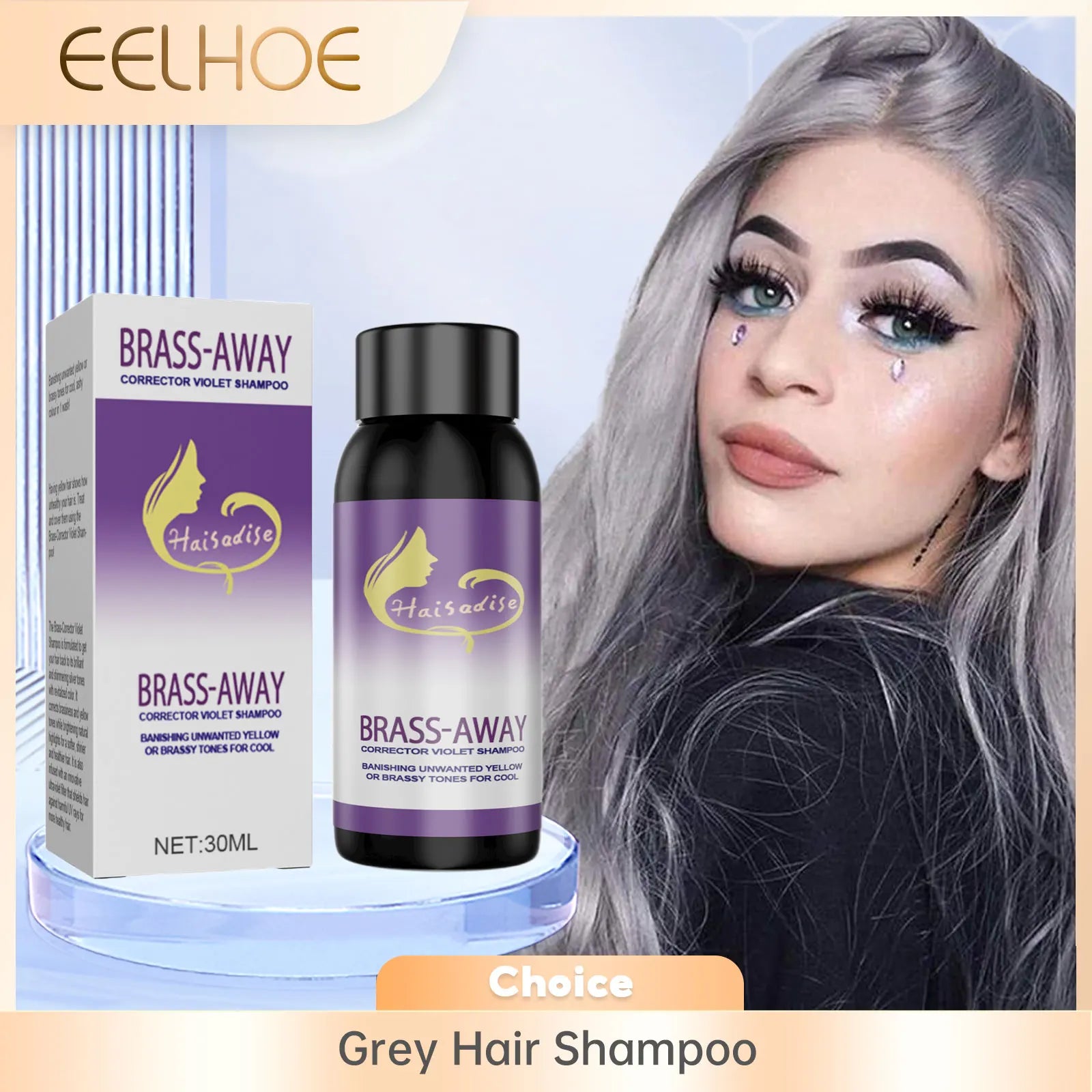Gray Color Fixing Hair Dye Shampoo Fading Non-irritating Yellow Bleach for Hair Rapair Cover Grey Purple Shampoo for Blonde Hair
