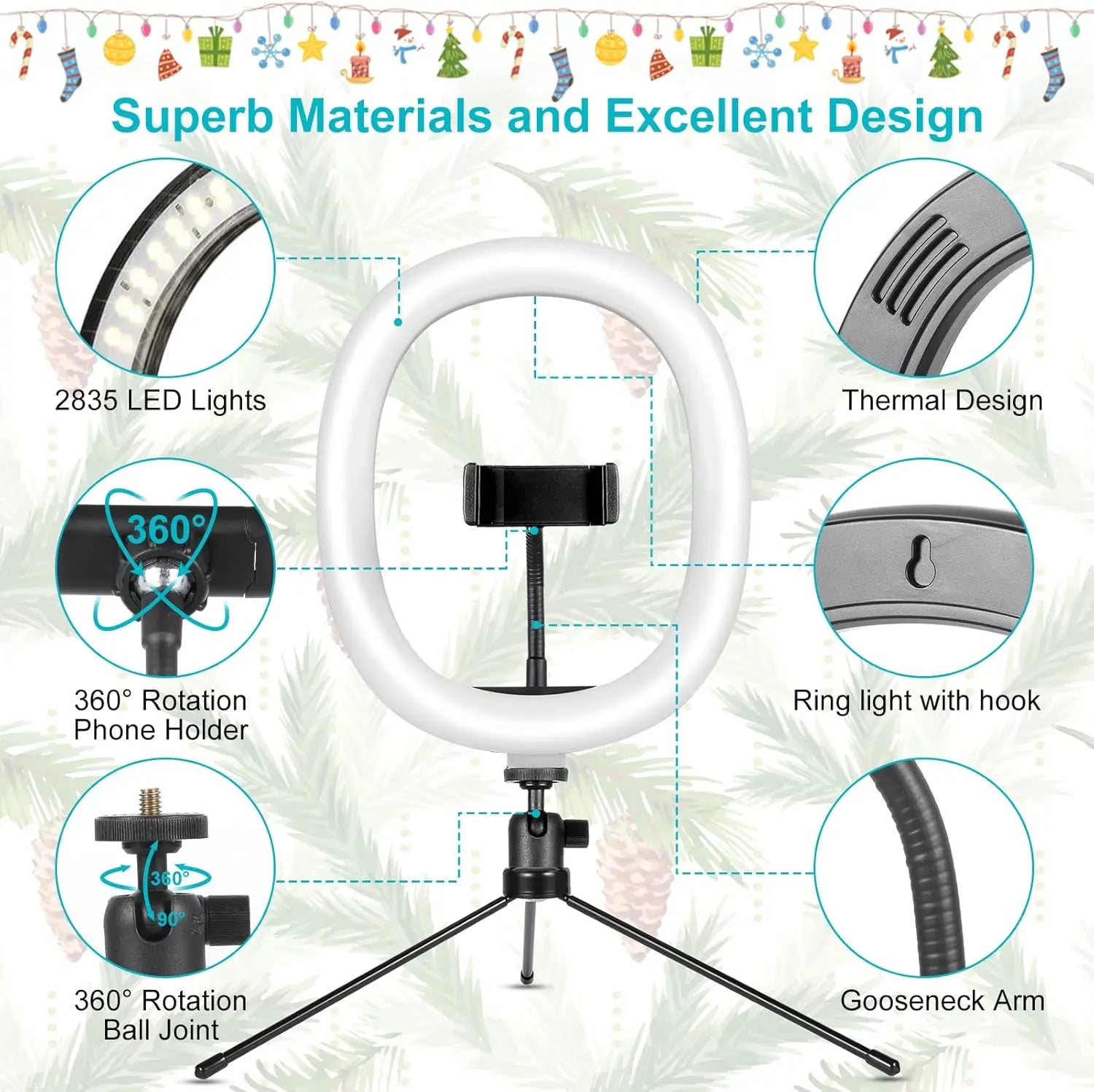 10 Inch LED Ring Light with Tripod for Content Creation - Tidesmit Tidesmit