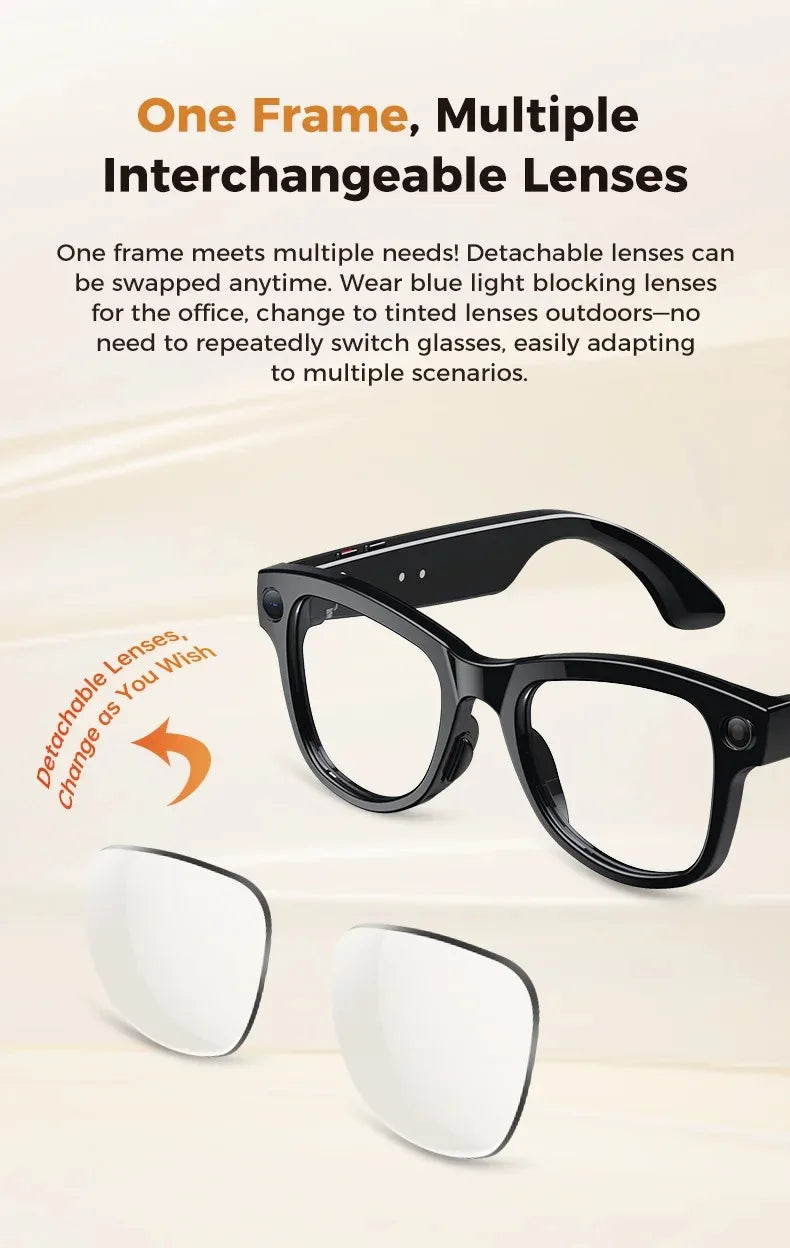 Tidesmit AI Smart Glasses: 4K Camera & Spatial Audio Bluetooth Eyewear Tidesmit
