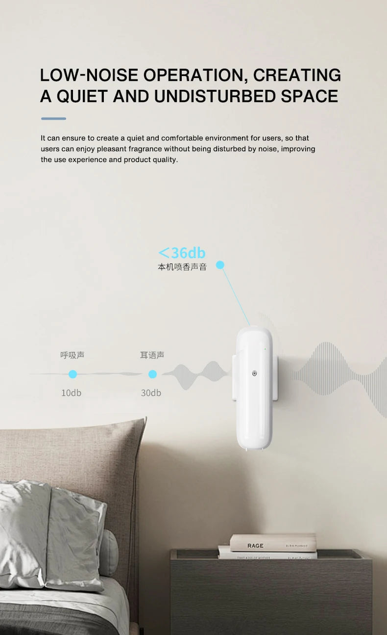Smart Aroma Diffuser Essential Oil Electric Machine 100ml Waterless Bluetooth Control Scent Smell Device for Hotel Home Bathroom