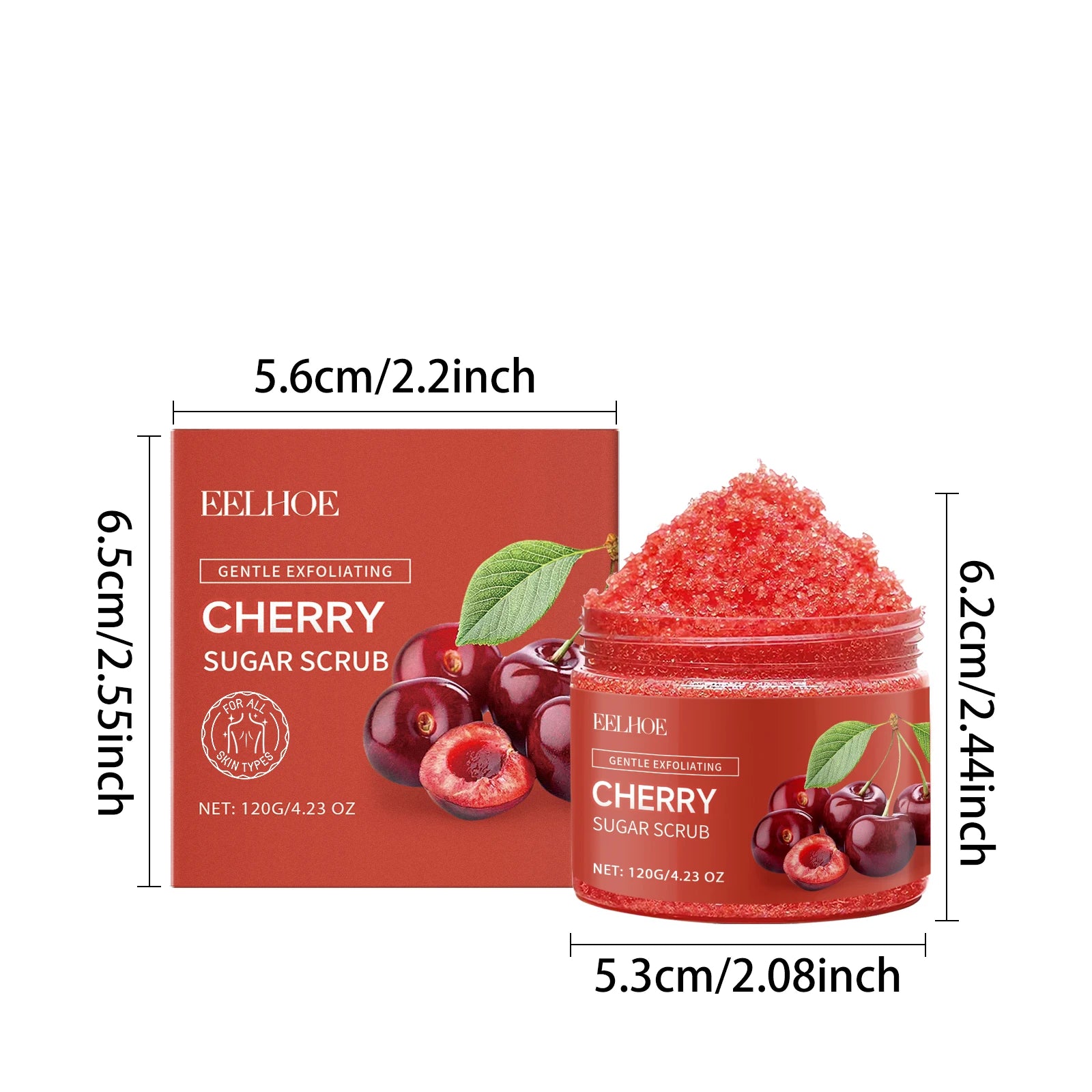 Cherry Sugar Body Scrub for Smooth Skin - Exfoliating Set Scrubs Treatments Tidesmit