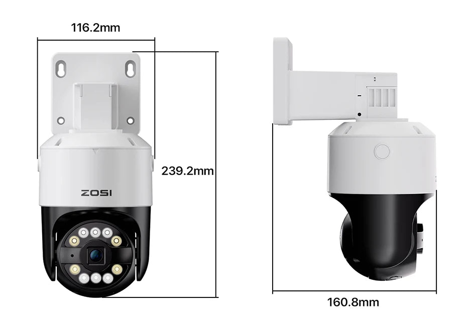 ZOSI C296 4K/3K PoE PTZ Security IP Camera Outdoor AI Detection Starlight Color Night Vision 8MP/5MP HD Video Surveillance Cam