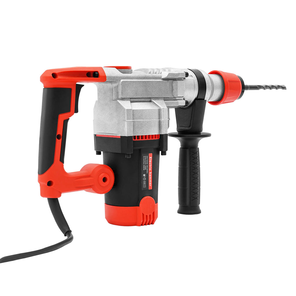 2200W Rotary Hammer Drill with 6 Drill Bits & Toolbox, 4 In 1 Electric Concrete Perforator, Multi-Function Electric Hammer Kit