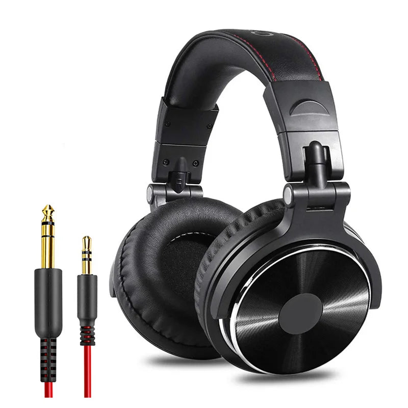 Wired Studio Headphones with Mic, 50mm Drivers - Red/Black or Black Tidesmit