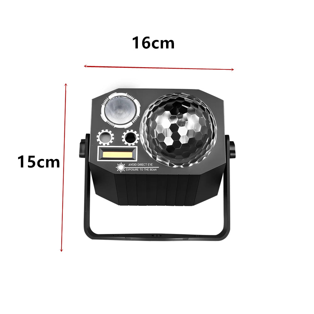 Dj Party Disco Ball Lights with Pattern and Sound Activated LED Stage Strobe Light Christmas Rave/Home Karaoke/Dance/Club Bar