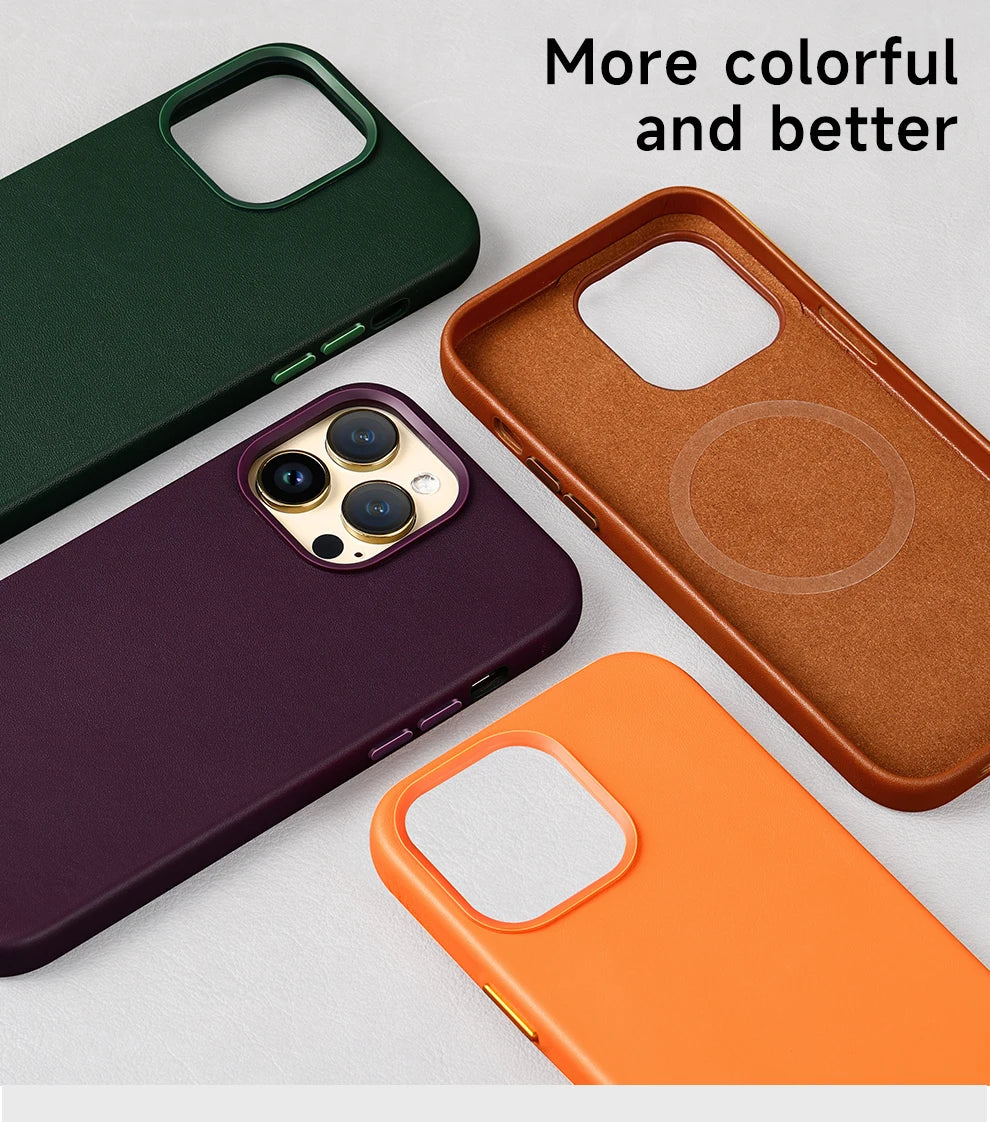 MagSafe Leather Phone Case for iPhone 17 Pro - Slim Shock-Absorbing Cover Tidesmit