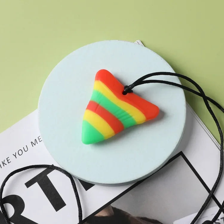 Sensory Chew Necklaces for Kids with Teething, for ADHD Autism Biting Needs, Oral Motor Chewy Teether Silicone Teethers