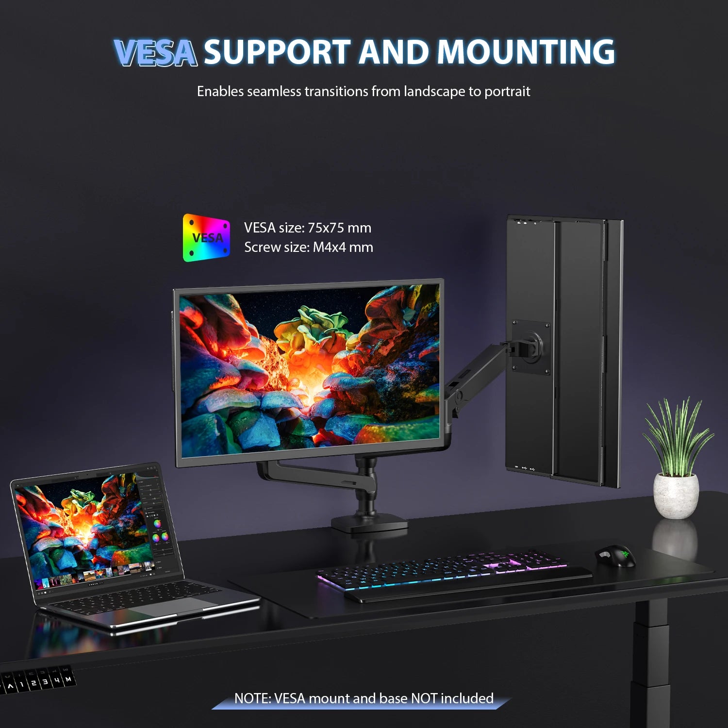 UPERFECT 17.3" 4K Portable Monitor 400Nits 100%DCI-P3 1MS FreeSync 120Hz Gaming Display with Type C Mini HDMI For Lapto PC Phone
