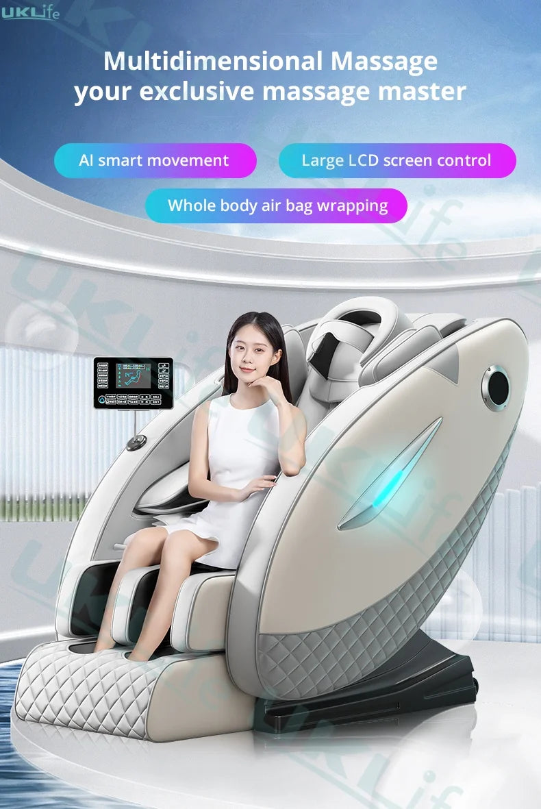 4D Full Body Massage Chair - Zero Gravity Electric Heat Recliner Body Shaping Massage Equipment Tidesmit