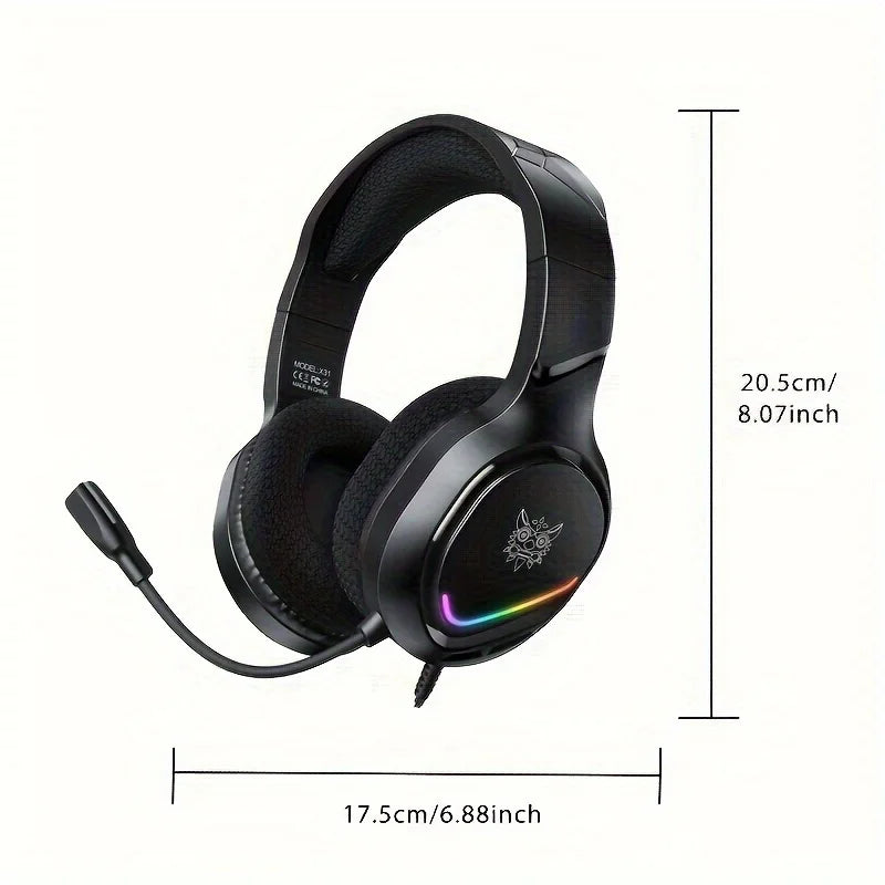 Tidesmit Gaming Headset with 50mm Drivers & RGB LED for PC PS5 Xbox x31-blac Tidesmit