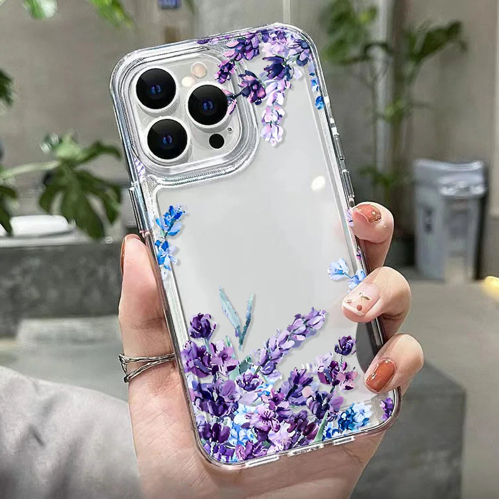 Purple Flower Phone Case for iPhone 16 - Slim Fit Shock-Absorbing Cover Tidesmit
