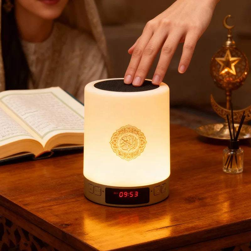 Azan Clock Quran Muslim Islamic Arab Koran Ramadan Bluetooth Speaker Wireless Portable Bright Lamp Holy Night Light Islam Arabic