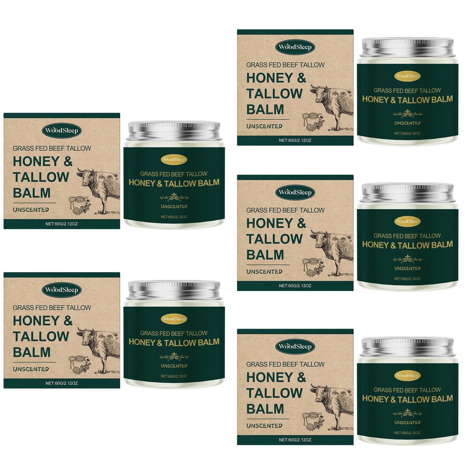 Beef Tallow Honey Face Cream Moisturizing Hydrating Nourishing For Dry Skin Gentle Skin Friendly Daily Facial Care All Skin 60G