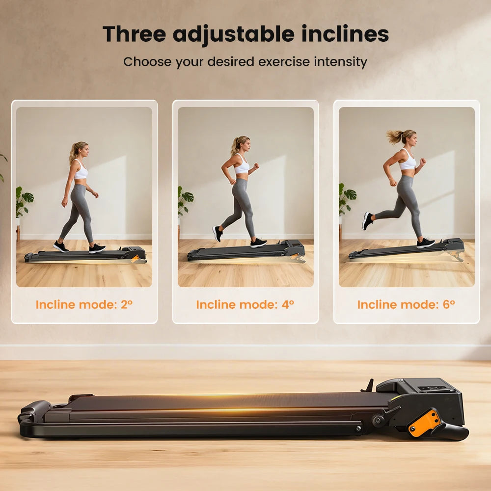Formill FT51/FT50/FT52 Treadmill 2 In 1 Walking Running Treadmill 0.75-2.5HP Foldable Under Desk Treadmill38*95cm Running Area With Armrest LED Display Oil Drip Hole Indoor Home Gym Exercise Machine