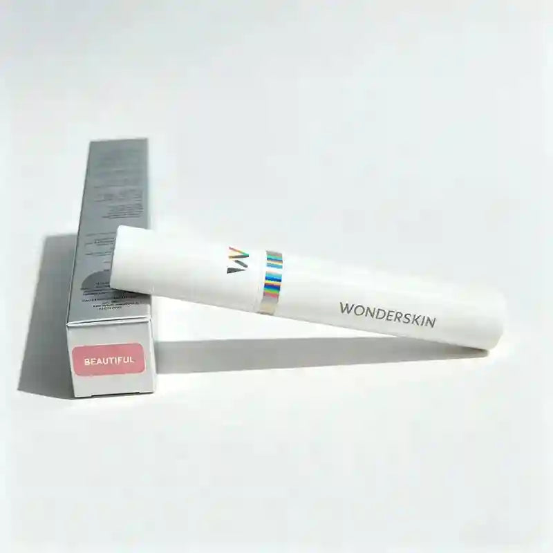 Wonderskin Peel-Off Lip Stain in Beautiful, long-lasting waterproof matte lip tint in white tube and silver box.
