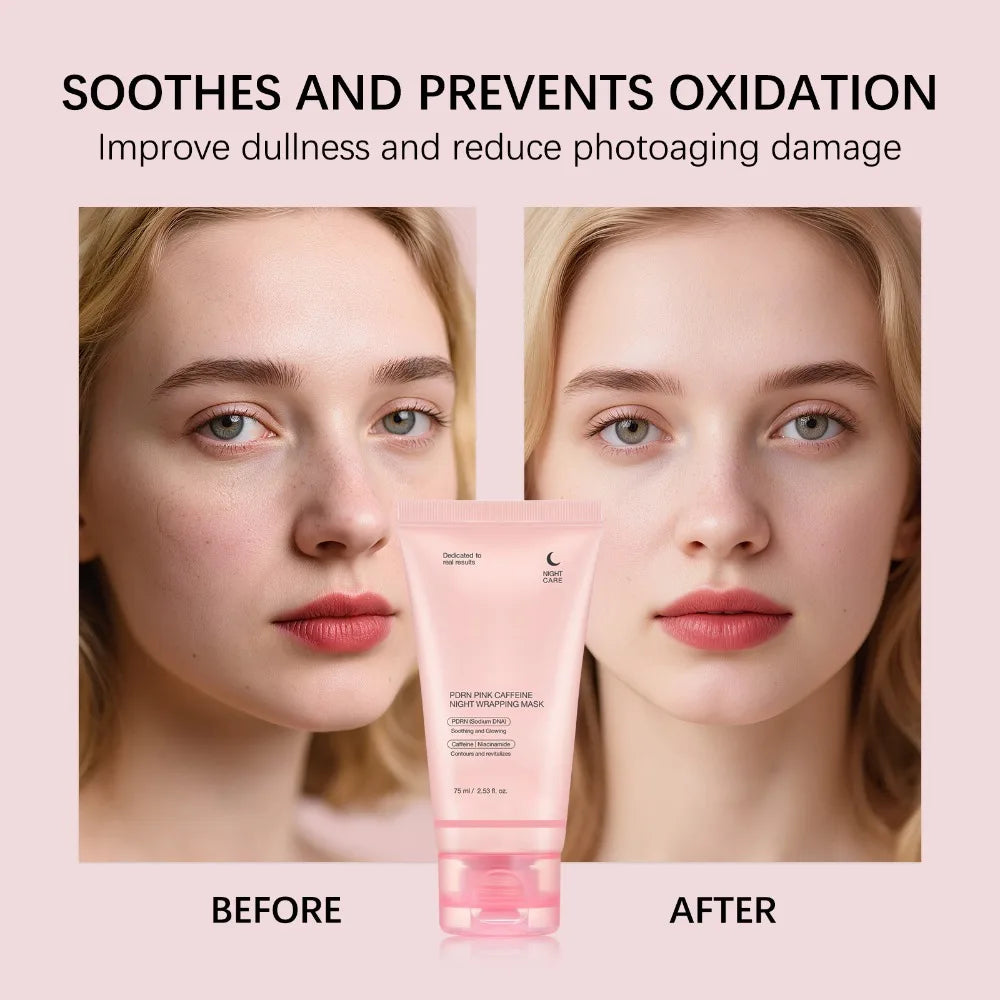 Tidesmit Korean Night Collagen Sleep Mask texture close-up for firming skin and achieving a glass-like complexion