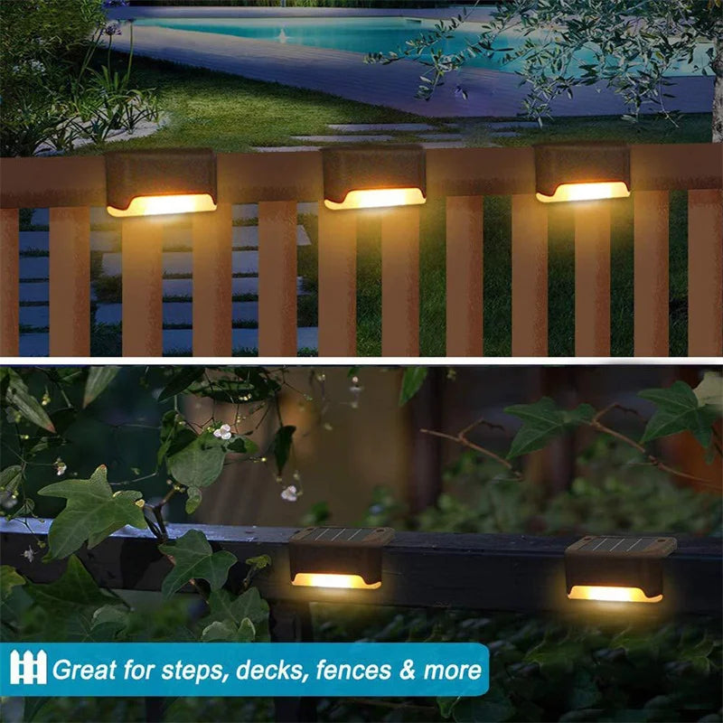 2/4/8/16 Pack Solar Deck Lights LED Waterproof Outdoor Solar Powered  LED Step Lights For Decks Stairs Patio Yard Garden Decor