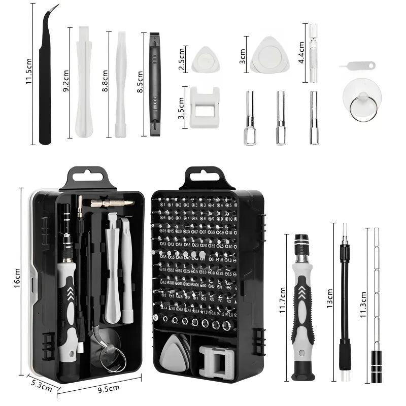 TINSOL 115 in 1 Multifunctional Magnetic Screwdriver Set Screw Driver Bits PC Computer Phone Watch Repair Hardware Tool Kit
