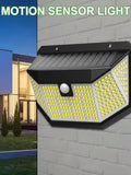 300 LED Solar Outdoor Lights 270° Wide Angle Motion Sensor Security Wall Lamp IP65 Waterproof for Garden