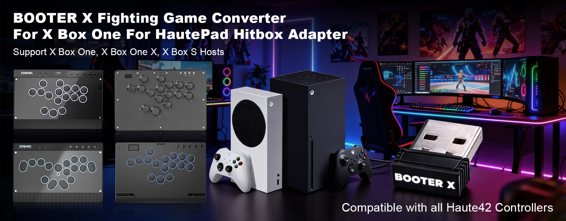 Haute42 C16 Magnetic Leverless Hitbox Controller Stickless Arcade Controller Keyboard For PC/ PS5/PS4 Hitbox Fighting Stick