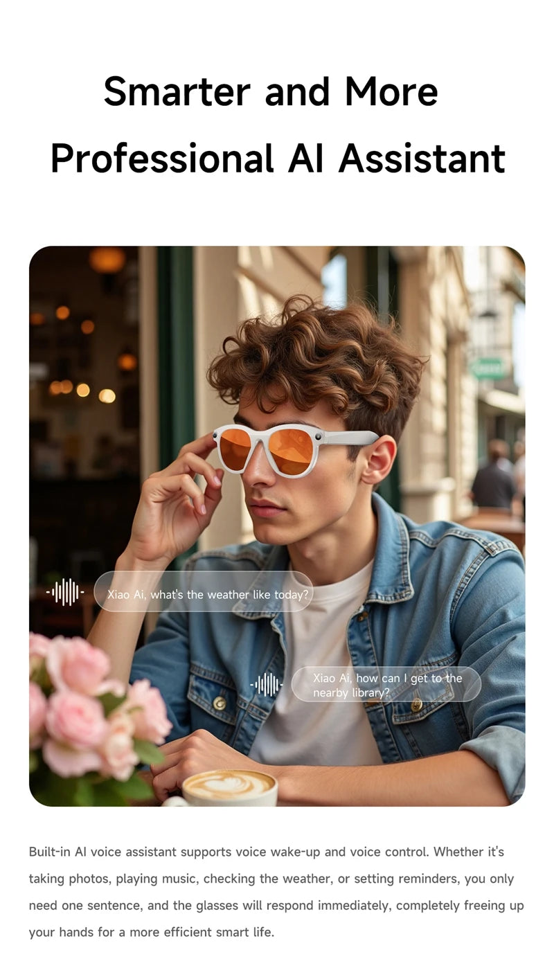 AI Smart Glasses with Bluetooth Calling & Real-Time Translation - Black Tidesmit