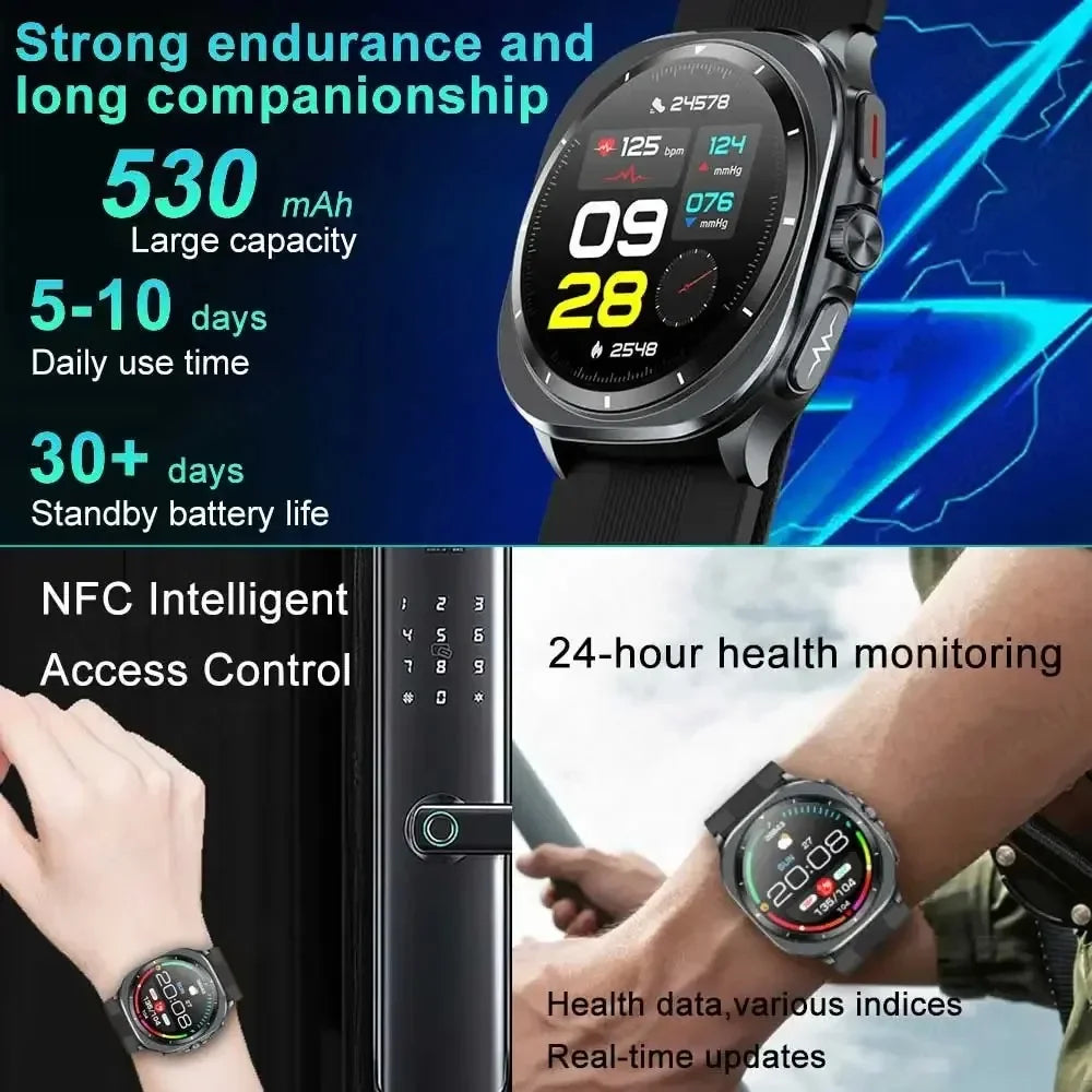 HY Digital Airbag Smartwatch for Huawei, Air Pump True Accurately Blood Pressure Watches Uric Acid Blood Lipids Health Watch Men