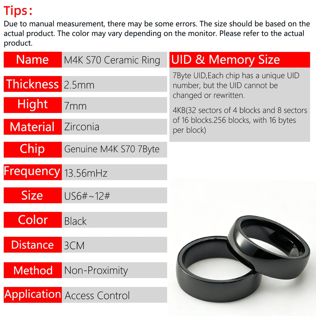 Tidesmit RFID Smart Ring: 13.56MHz NFC Health & Access Control Tidesmit