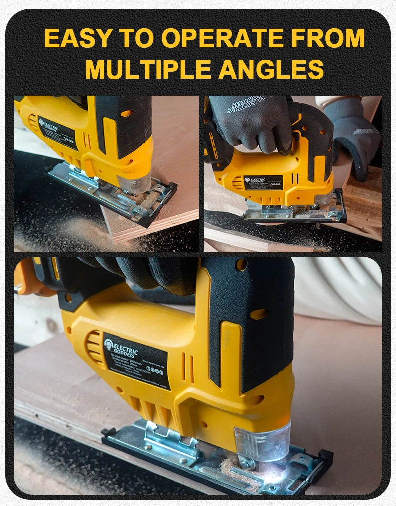 Cordless Jigsaw 3500RPM Electric Saw 45 Degree Cutting Angle Jigsaw Woodworking Tools For Dewalt 20V Battery Pin