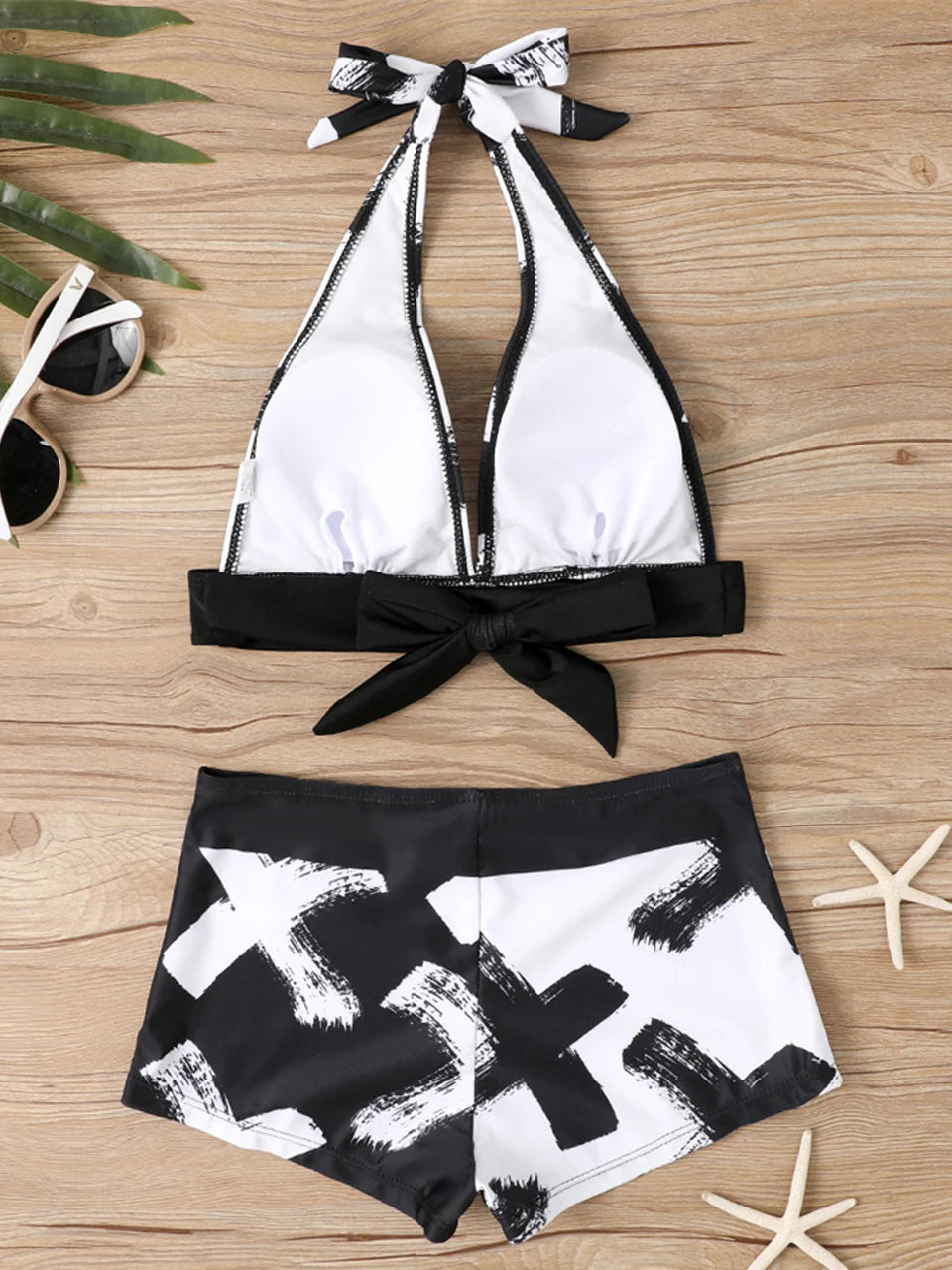 2025 High Waist Bikinis Women Sports Swimwear Print Bathing Suit Female Padded Beach Wear Bathers Swimming Swimsuit Summer