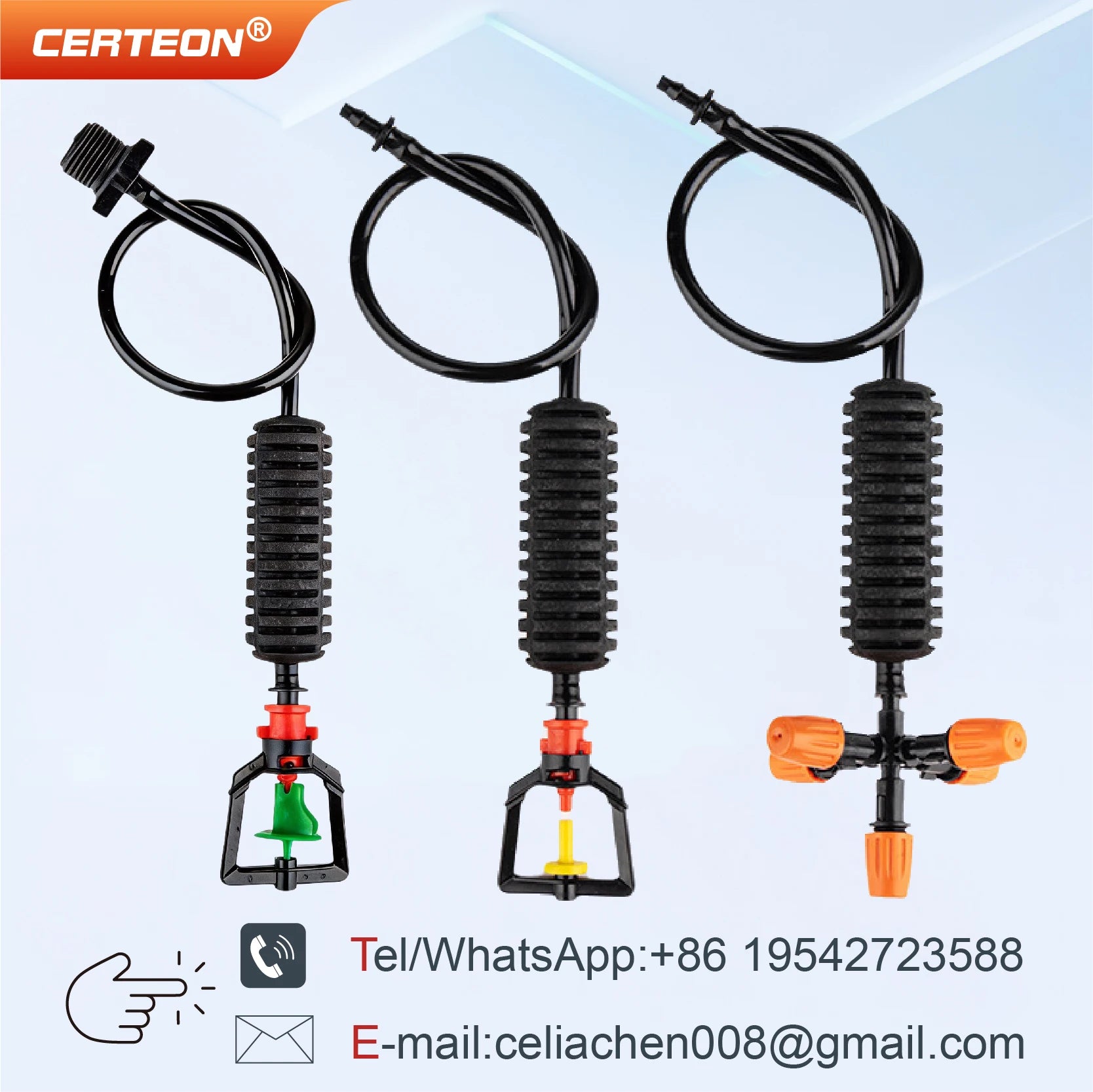 360 Degree Rotating Irrigation Sprinkler Misting Nozzle Hanging Spray Greenhouse Cooling Dust Suppression System
